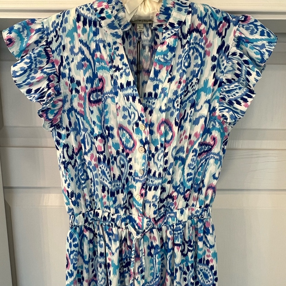 Blue and Pink Ikat Dress (NWT)